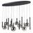 Artcraft Modella 14Lt LED Pendant, Black/Ombre Smoke/Clear