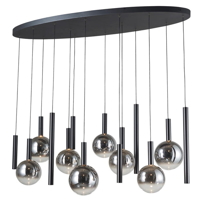 Artcraft Modella 14Lt LED Pendant, Black/Ombre Smoke/Clear
