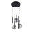 Artcraft Modella 5Lt 21" LED Pendant, Black/Ombre Smoke/Clear