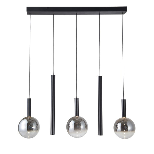 Artcraft Modella 5Lt 39" LED Pendant, Black/Ombre Smoke/Clear