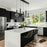 Artcraft Modella 5Lt 39" LED Pendant, Black/Ombre Smoke/Clear