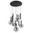 Artcraft Modella 9Lt LED Pendant, Black/Ombre Smoke/Clear