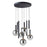 Artcraft Modella 9Lt LED Pendant, Black/Ombre Smoke/Clear