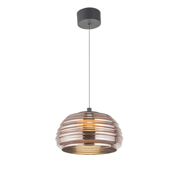 Artcraft Haze 1Lt LED 13" Pendant, Black/Espresso Copper