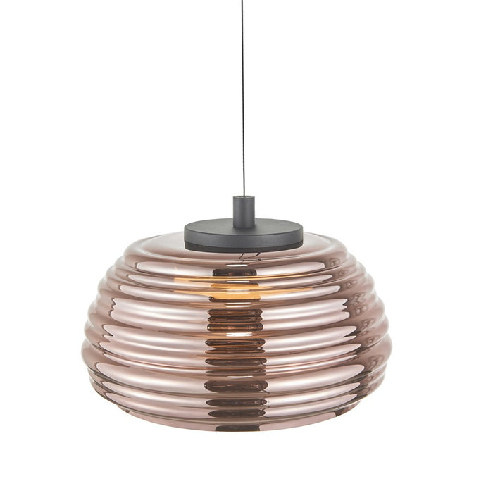Artcraft Haze 1Lt LED 13" Pendant, Black/Espresso Copper