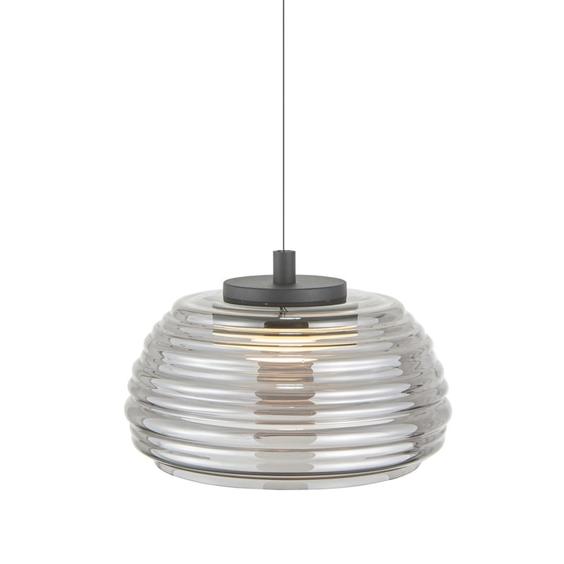 Artcraft Haze 1Lt LED 13" Pendant, Black/Smoke