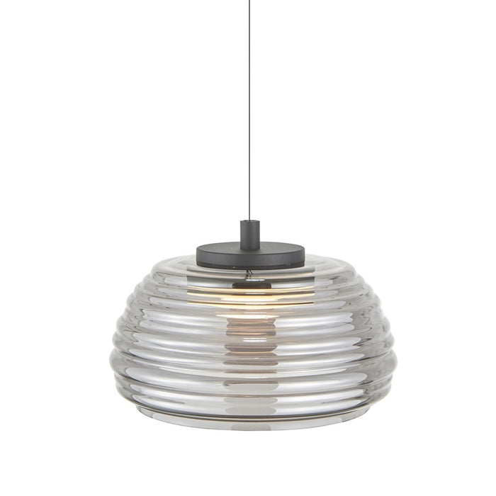 Artcraft Haze 1Lt LED 13" Pendant, Black/Smoke