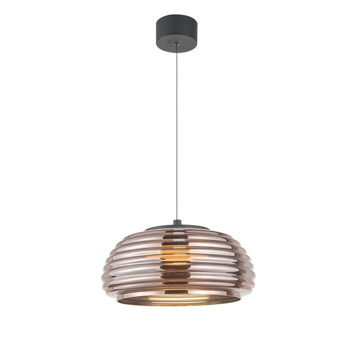 Artcraft Haze 1Lt LED 16" Pendant, Black/Espresso Copper