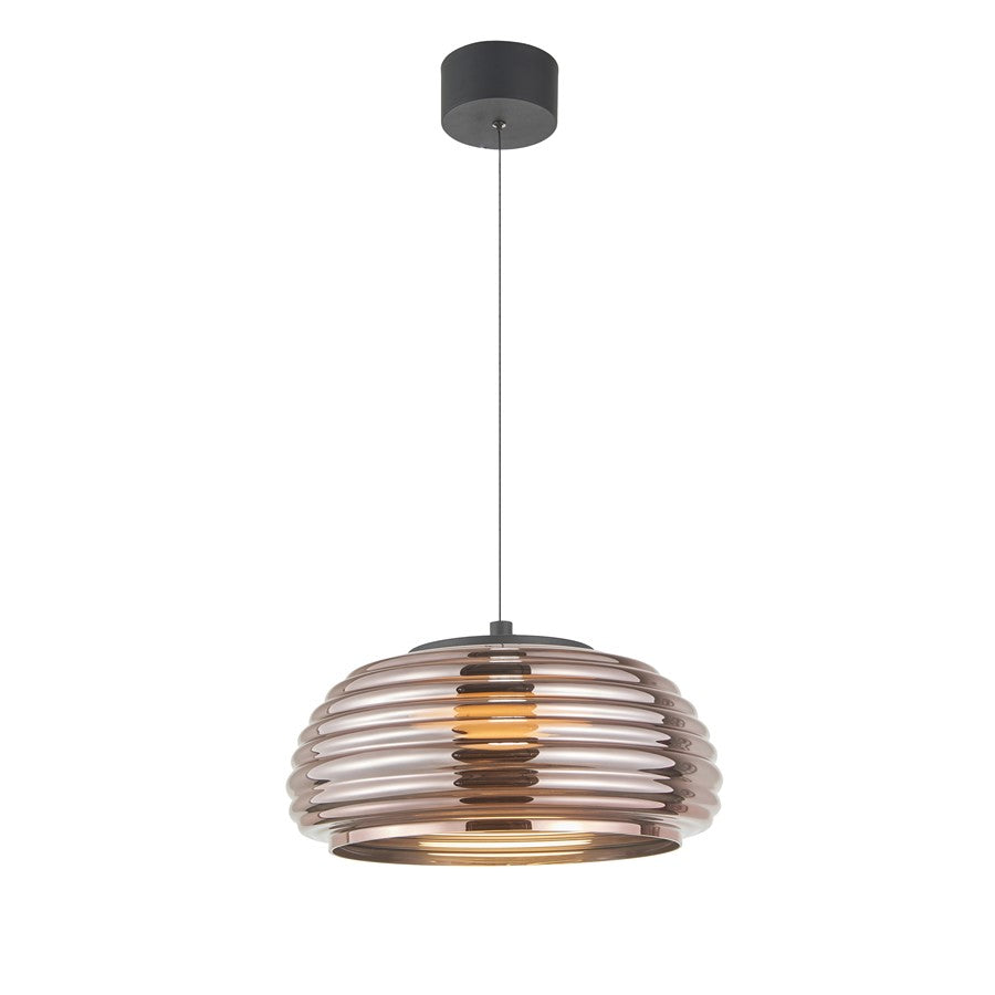 Artcraft Haze 1Lt LED 16" Pendant, Black/Espresso Copper