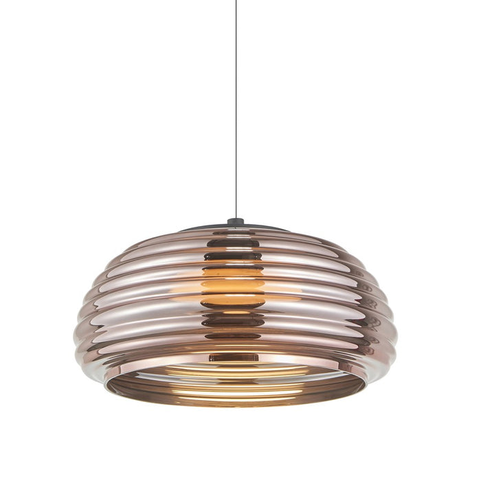 Artcraft Haze 1Lt LED 16" Pendant, Black/Espresso Copper