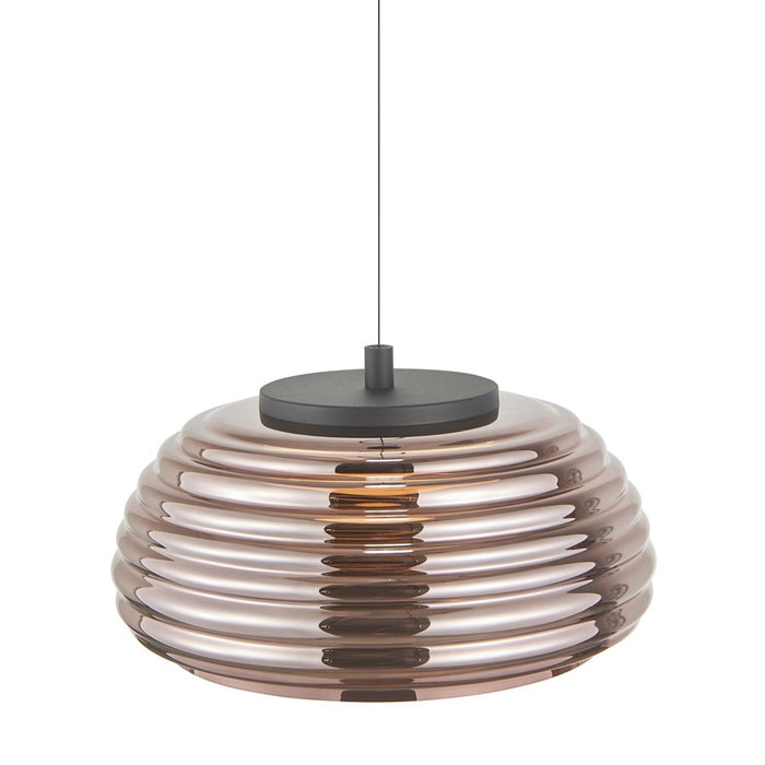 Artcraft Haze 1Lt LED 16" Pendant, Black/Espresso Copper