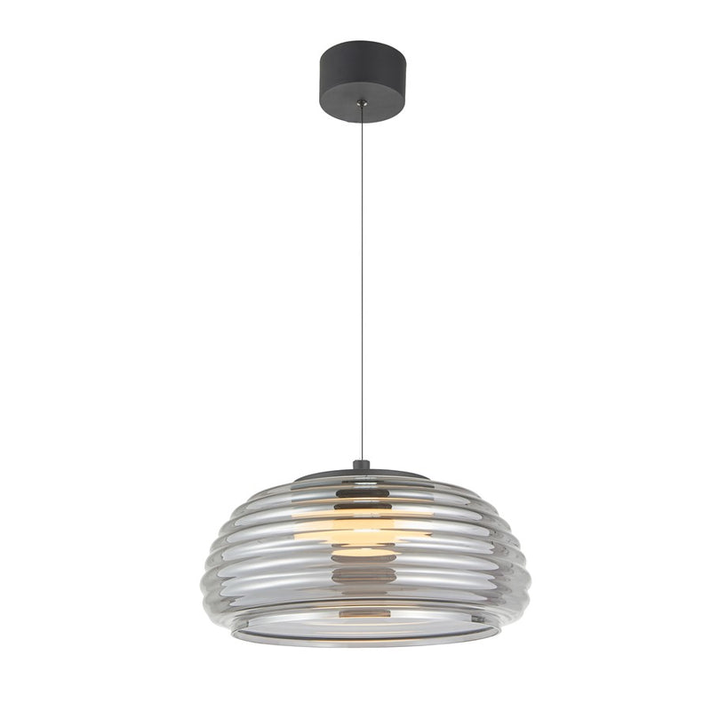 Artcraft Haze 1Lt LED 16" Pendant, Black/Smoke