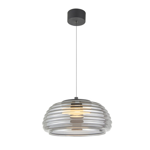 Artcraft Haze 1Lt LED 16" Pendant, Black/Smoke