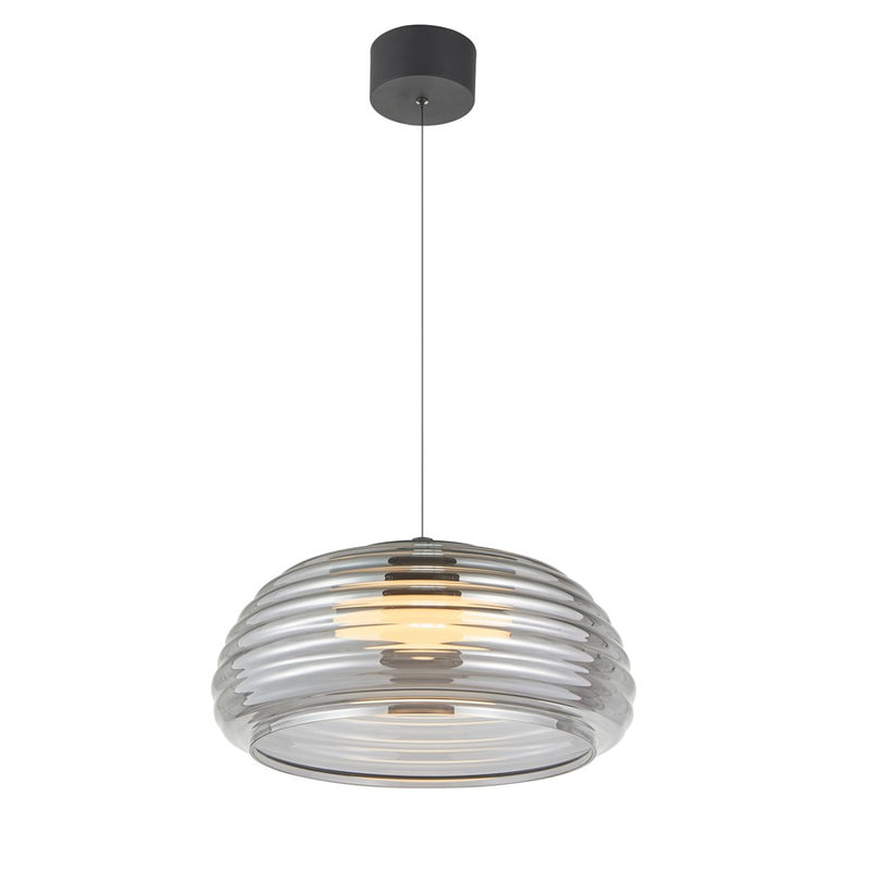 Artcraft Haze 1Lt LED 16" Pendant, Black/Smoke