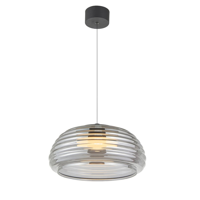 Artcraft Haze 1Lt LED 16" Pendant, Black/Smoke