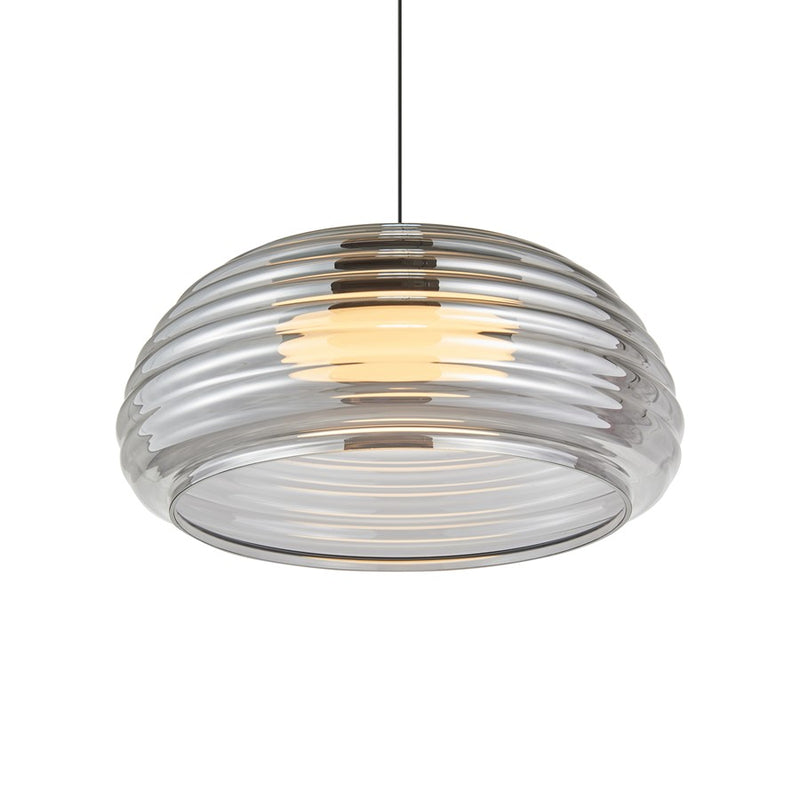 Artcraft Haze 1Lt LED 16" Pendant, Black/Smoke