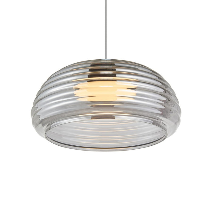 Artcraft Haze 1Lt LED 16" Pendant, Black/Smoke