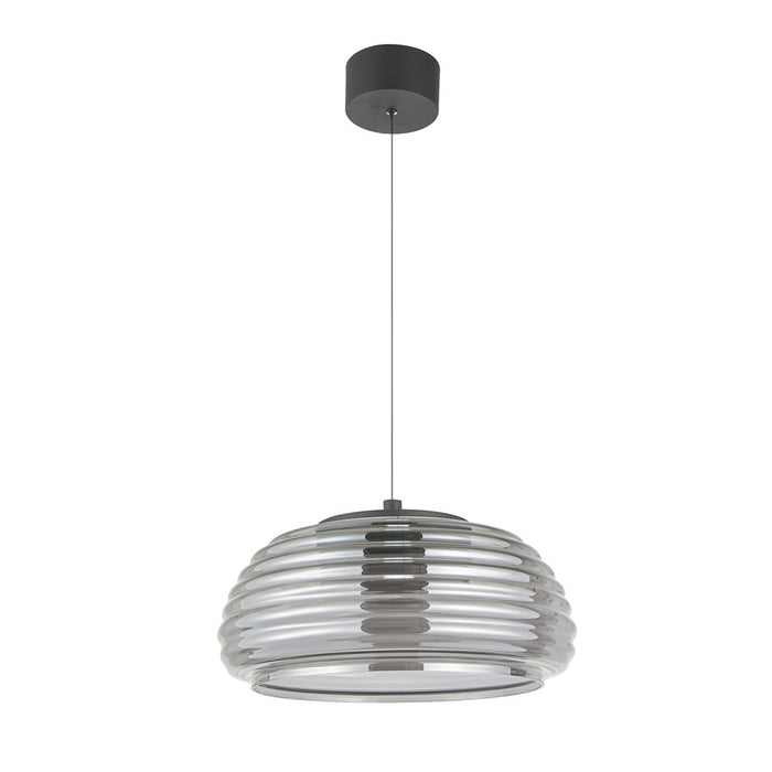 Artcraft Haze 1Lt LED 16" Pendant, Black/Smoke