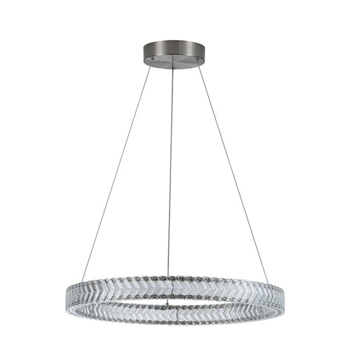 Artcraft Chevron 1Lt LED 24" Pendant, Brushed Nickel/Clear