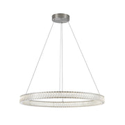 Artcraft Chevron 1Lt LED 32" Pendant, Brushed Nickel/Clear - AC5052BN
