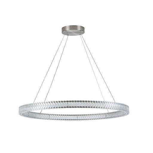Artcraft Chevron 1Lt LED 39" Pendant, Brushed Nickel/Clear