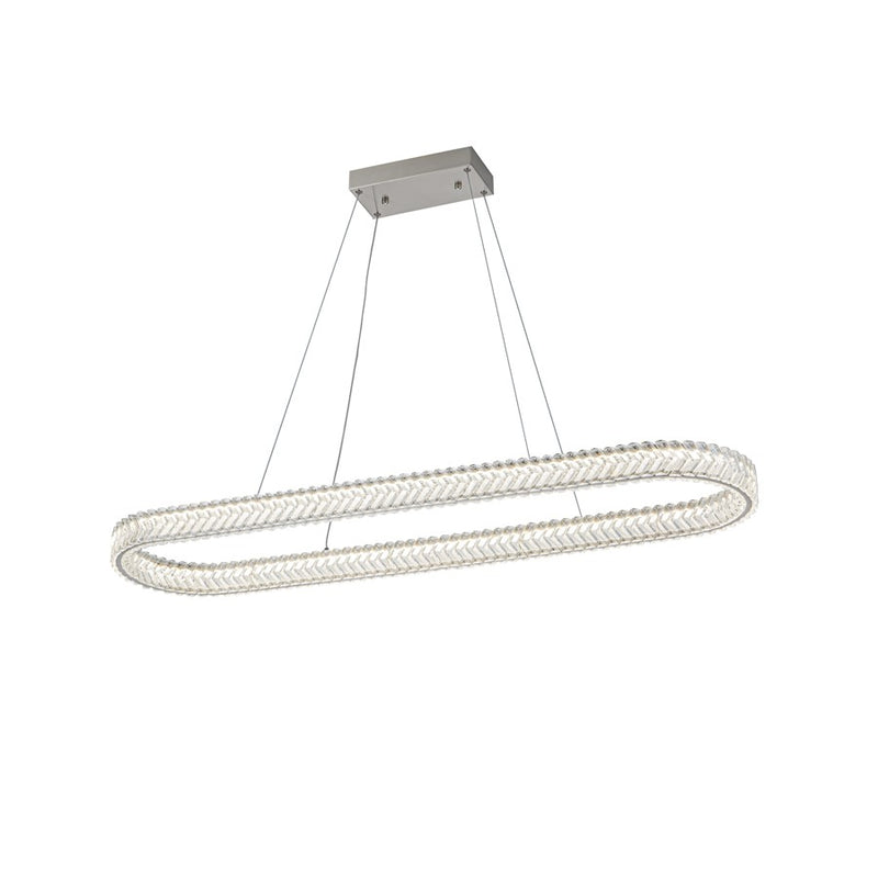 Artcraft Chevron 1Lt LED 47" Pendant, Brushed Nickel/Clear