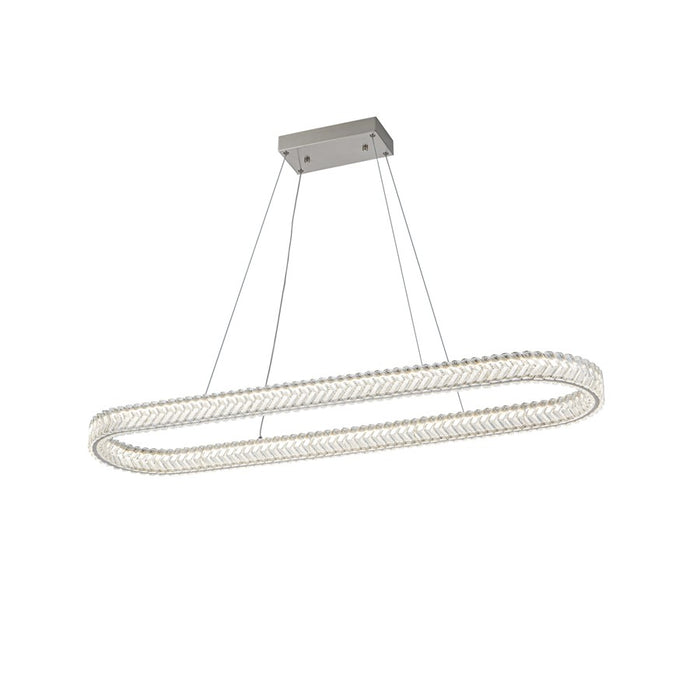 Artcraft Chevron 1Lt LED 47" Pendant, Brushed Nickel/Clear