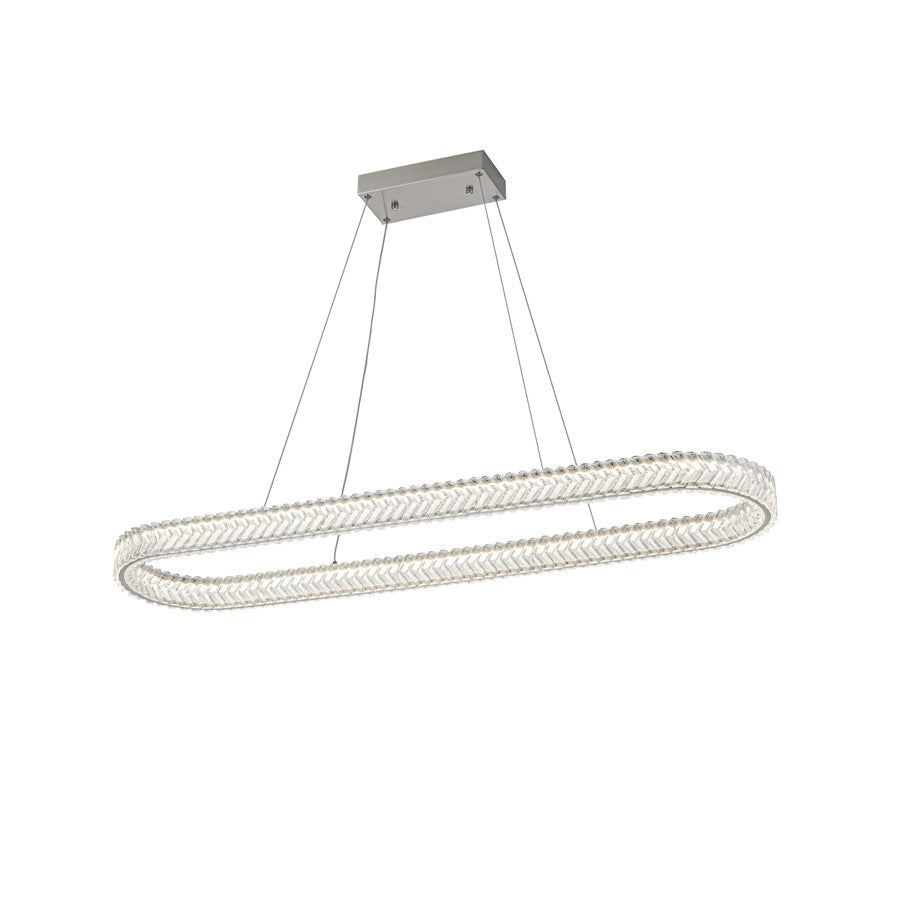 Artcraft Chevron 1Lt LED 47" Pendant, Brushed Nickel/Clear