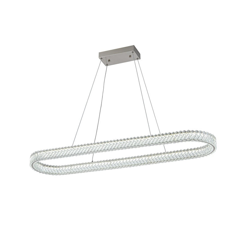 Artcraft Chevron 1Lt LED 47" Pendant, Brushed Nickel/Clear