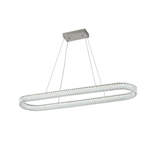 Artcraft Chevron 1Lt LED 47" Pendant, Brushed Nickel/Clear