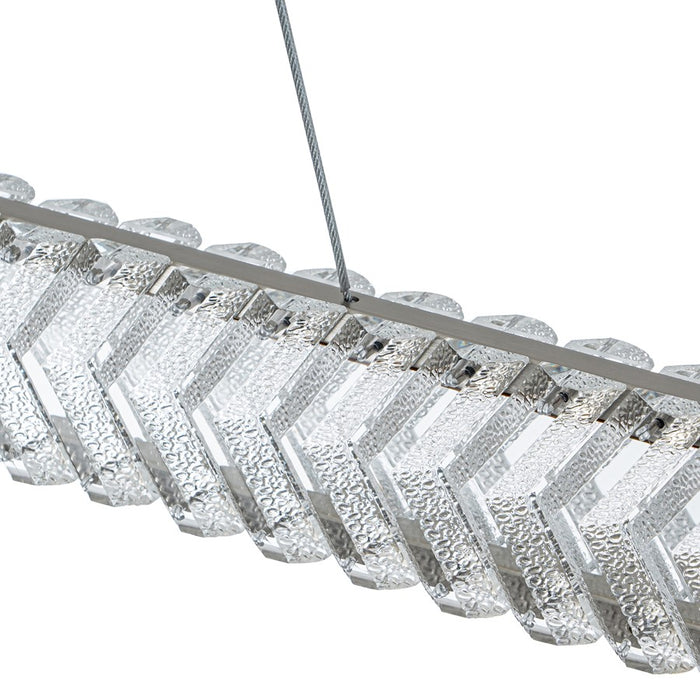 Artcraft Chevron 1Lt LED 47" Pendant, Brushed Nickel/Clear