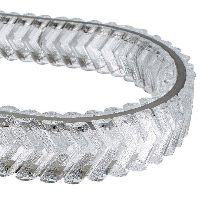 Artcraft Chevron 1Lt LED 47" Pendant, Brushed Nickel/Clear