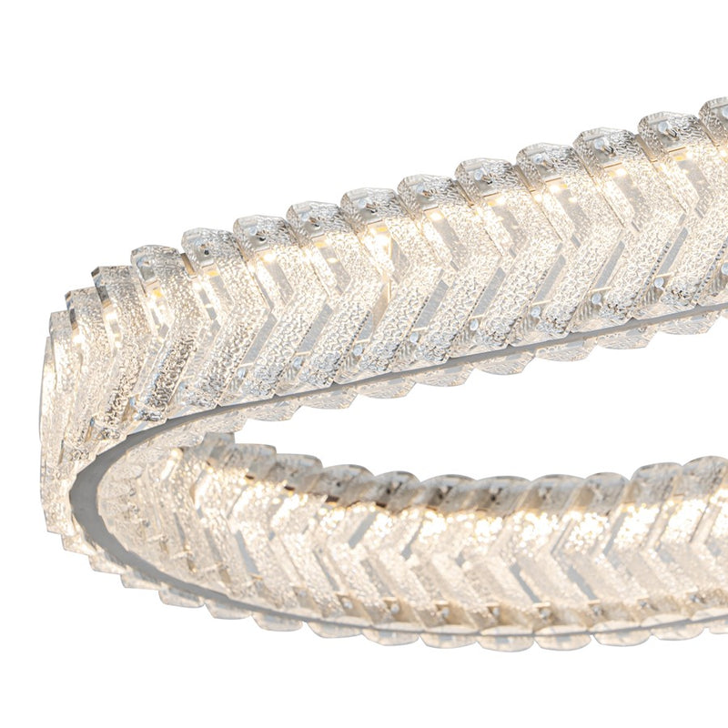 Artcraft Chevron 1Lt LED 47" Pendant, Brushed Nickel/Clear