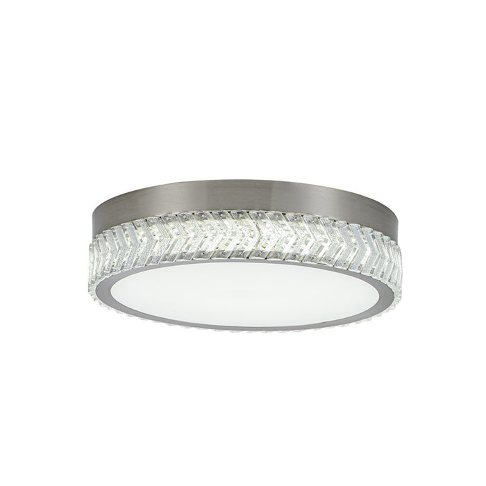 Artcraft Chevron 1Lt LED 16" Flush-Mount, Brushed Nickel/Clear
