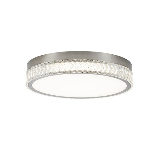 Artcraft Chevron 1Lt LED 20" Flush-Mount, Brushed Nickel/Clear