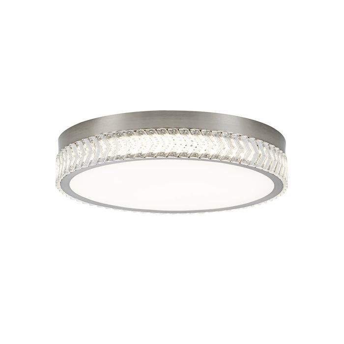 Artcraft Chevron 1Lt LED 20" Flush-Mount, Brushed Nickel/Clear