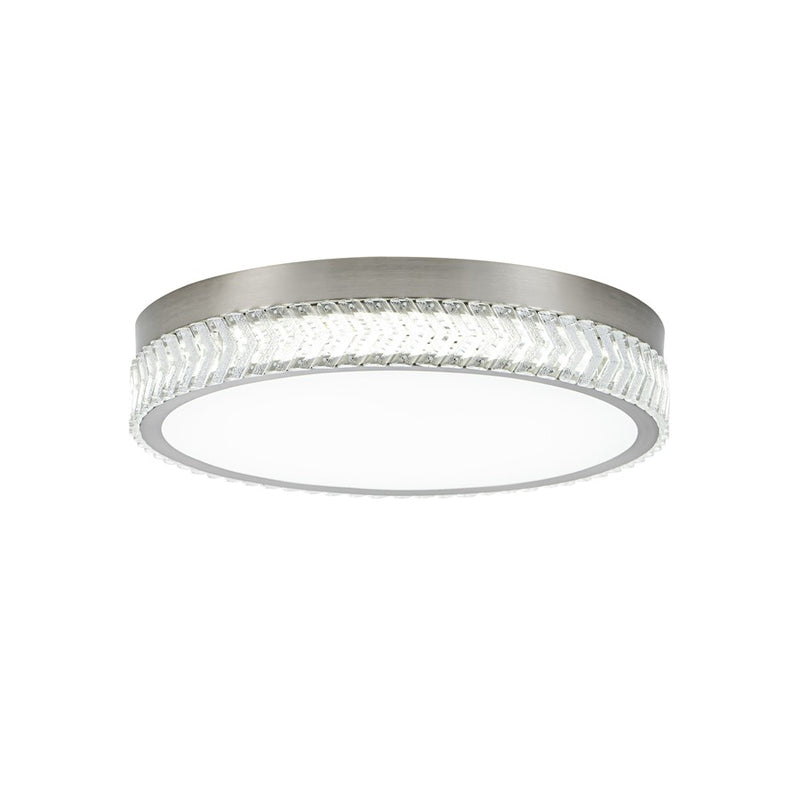 Artcraft Chevron 1Lt LED 20" Flush-Mount, Brushed Nickel/Clear