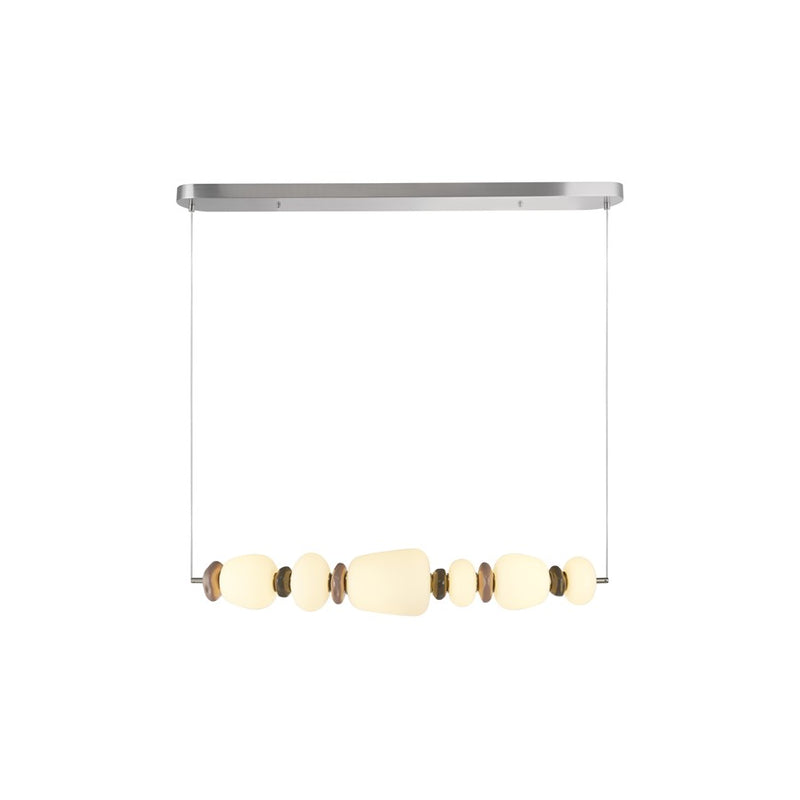 Artcraft Strata 1Lt LED 41" Pendant, Satin Nickel/Acid Opal