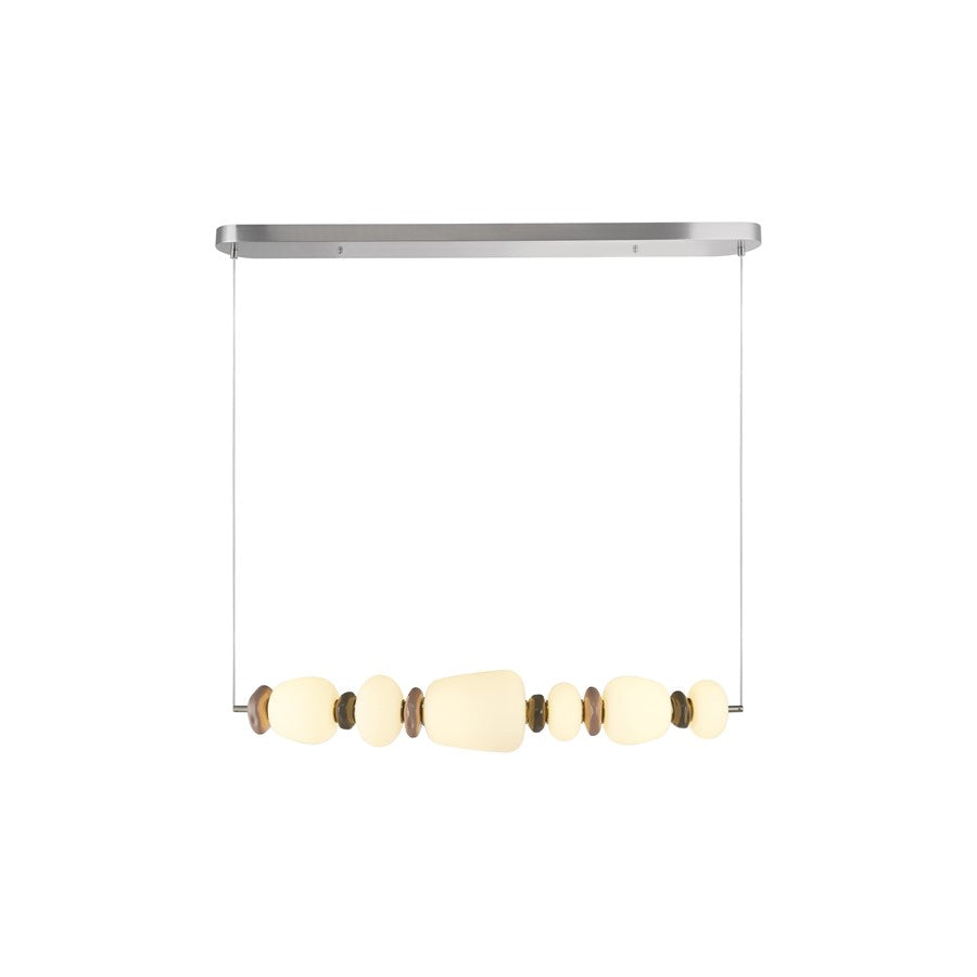 Artcraft Strata 1Lt LED 41" Pendant, Satin Nickel/Acid Opal