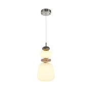Artcraft Strata 1Lt LED 14" Pendant, Satin Nickel/Acid Opal - AC5071SN