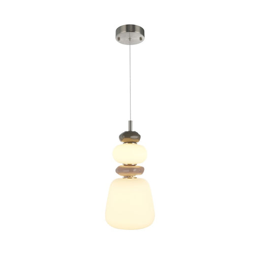 Artcraft Strata 1Lt LED 14" Pendant, Satin Nickel/Acid Opal - AC5071SN