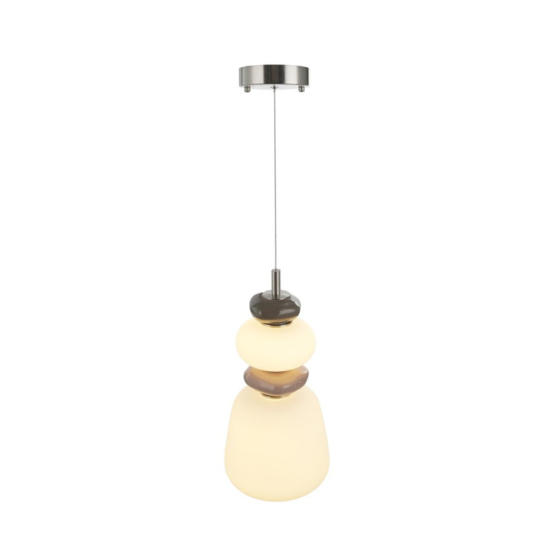 Artcraft Strata 1Lt LED 14" Pendant, Satin Nickel/Acid Opal