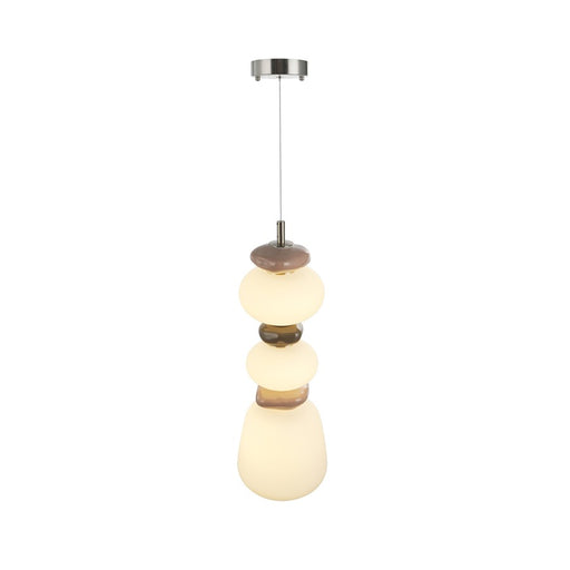Artcraft Strata 1Lt LED 20" Pendant, Satin Nickel/Acid Opal