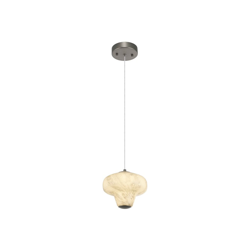 Artcraft Solara 1Lt LED 7" Pendant, Graphite/Cloudy Swirl - AC5080GR