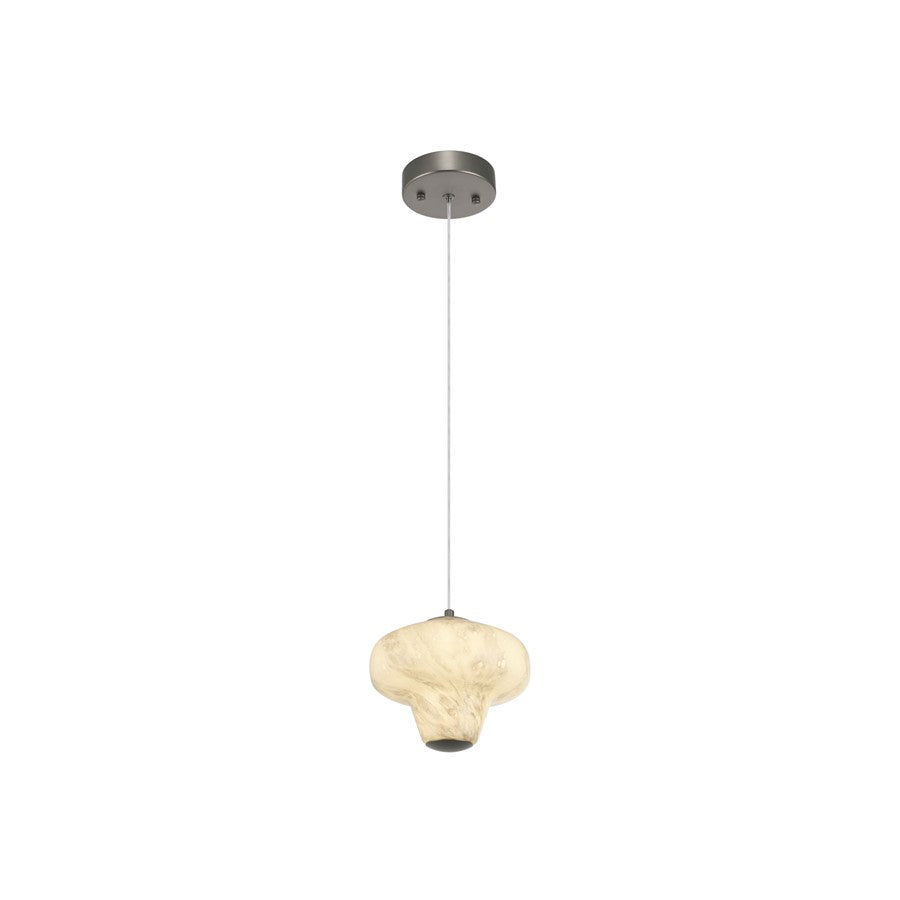 Artcraft Solara 1Lt LED 7" Pendant, Graphite/Cloudy Swirl - AC5080GR