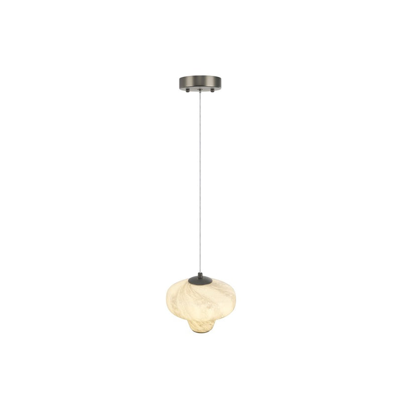 Artcraft Solara 1Lt LED 7" Pendant, Graphite/Cloudy Swirl