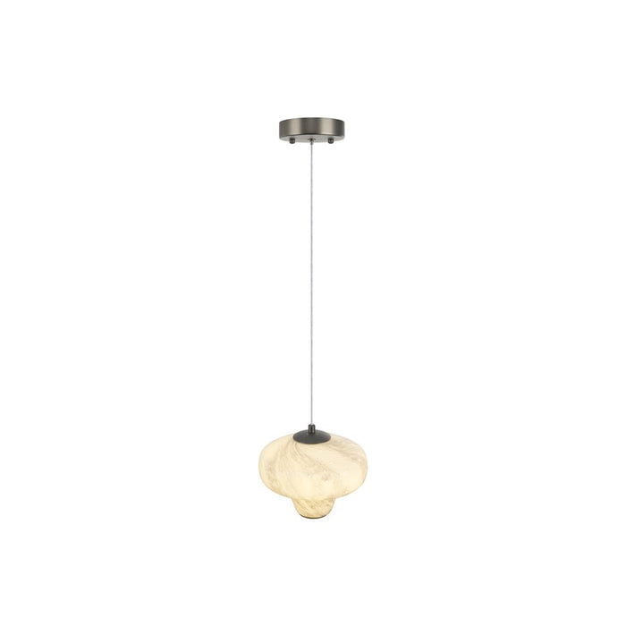 Artcraft Solara 1Lt LED 7" Pendant, Graphite/Cloudy Swirl