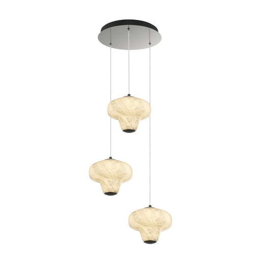 Artcraft Solara 3Lt LED Chandelier, Graphite/Cloudy Swirl