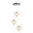 Artcraft Solara 3Lt LED Chandelier, Graphite/Cloudy Swirl