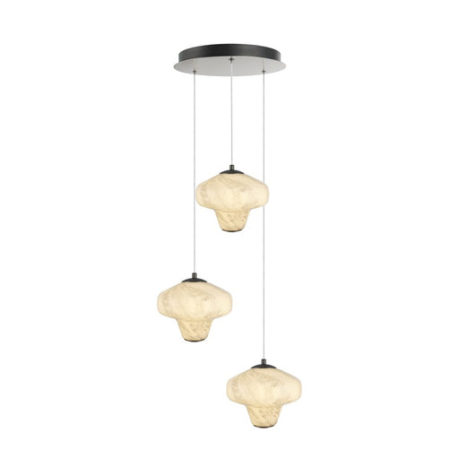 Artcraft Solara 3Lt LED Chandelier, Graphite/Cloudy Swirl